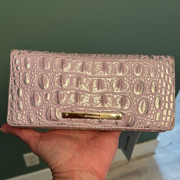 Brahmin Lavender Croc-Embossed Wallet NWT - Picture 1 of 5
